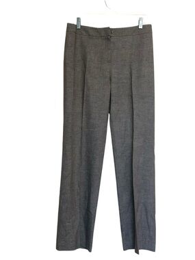 Lafayette 148 New York Plaid Wool Blend Texture Career Trousers